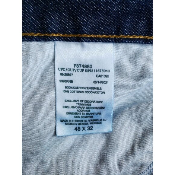 Dickies Mens 48x32 Regular Fit Work Jeans Straight Leg Denim Dark Wash 5-Pocket - Picture 9 of 11